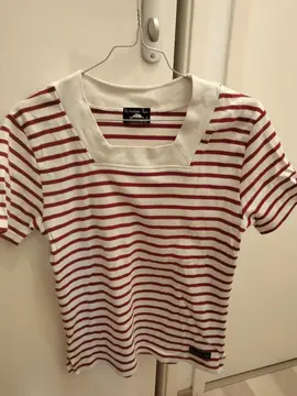 T-shirt marinière rouge/bordeaux taille S