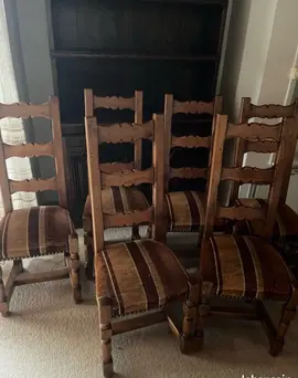 lot 6 chaises en bois