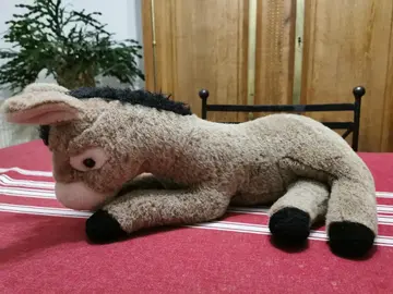 Peluche petit âne gris