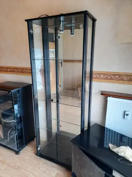 vitrine verre et bois éclairage intégré