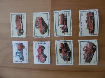 Timbres thématique Véhicules pompiers LOT 2