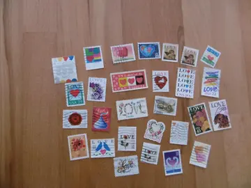 Timbres thématique LOVE, COEURS