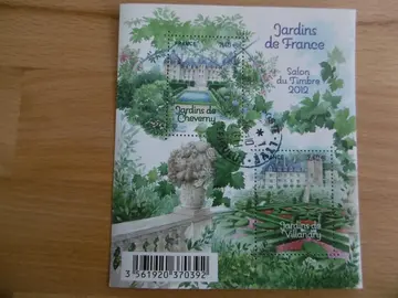 BLOC FEUILLET timbres Jardins de France 2012