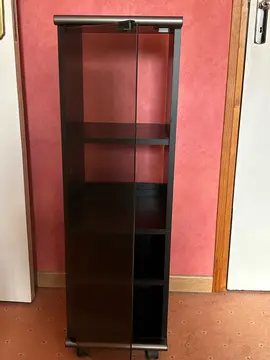meuble bois noir 3 étagères