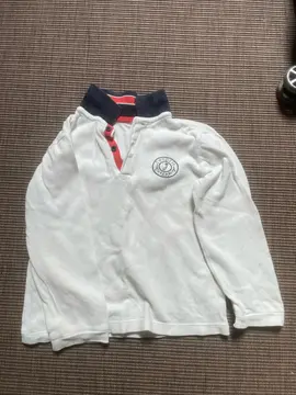 polo manches longues blanc enfant 7/8 ans