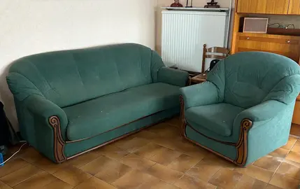 canapé lit et 2 fauteuils