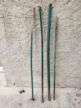 4 poteaux acier vert
