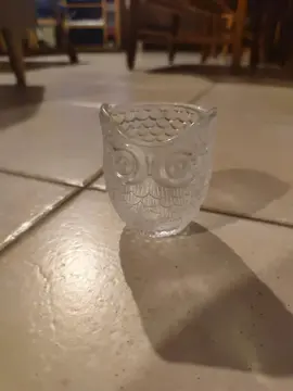 gobelet en verre motif chouette