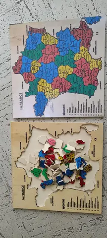 Puzzle bois vintage départements français