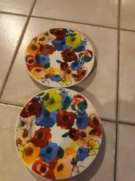 2 assiettes fleuries
