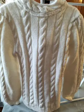 pull laine tricoté main taille 40/42