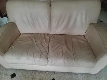 canapé blanc beige