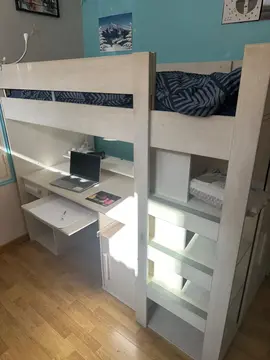 URGENT a donner Lit mezzanine - bureau -penderie / a démonter sur Carro