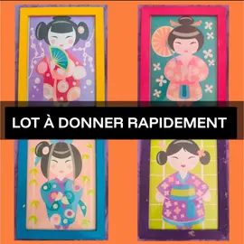 lot de 4 cadres japonais ou chinois