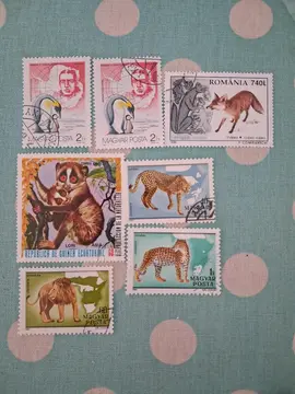 timbres lot 8 animaux