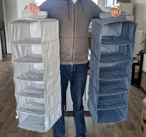 Rangement type étagère en tissu