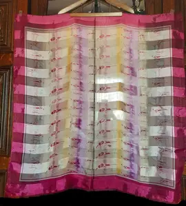 Foulard carré rose 95x95cm