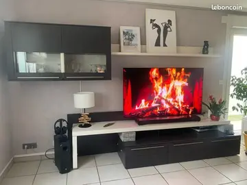 Ensemble meuble TV blanc et noir