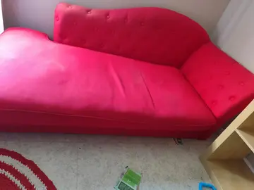 canapé méridienne rouge