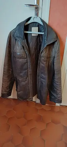 veste longue en cuir