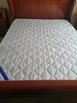 Lit style Louis Philippe avec sommier tapissier et matelas 140 cm