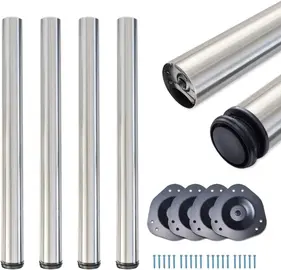 Lot de 4 pieds de table inox