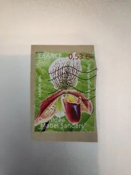 Timbre oblitéré orchidée