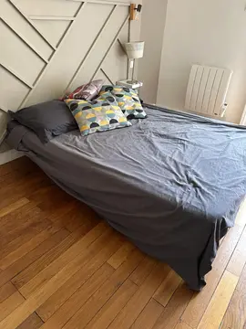 Canapé convertible (matelas + sommier / sans housse) + 2 oreillers