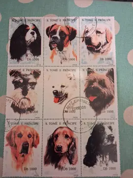 planche timbres CHIENS