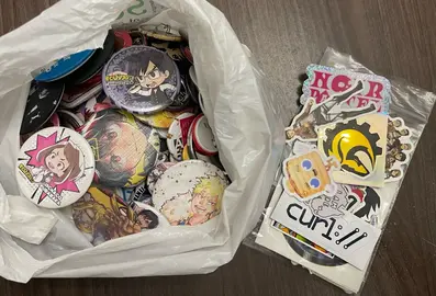 Lot de badges et stickers