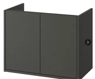 Meuble lavabo avec portes, gris foncé (IKEA_HAVBÄCK)