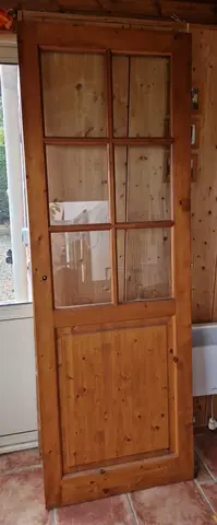 Porte d'intérieur vitrée en bois