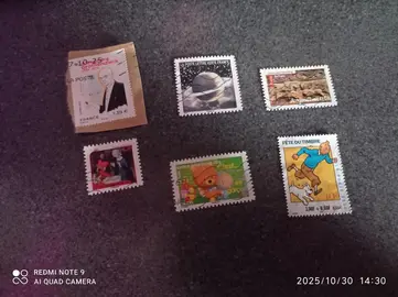 6 timbres oblitéré