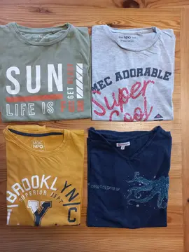 lot de 4 t shirts manches courtes 14 ans