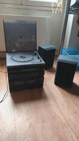 Poste stéréo radio cassette vinyle avec enceintes