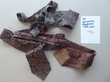 S4 3 cravates tergal et soie imprimées cashmere