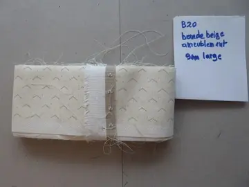 B20 Bande de tissu d'ameublement beige 9 cm de large