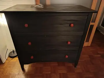 commode 3 tiroirs noire