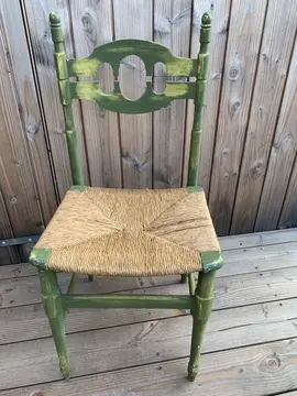 chaise paille et bois