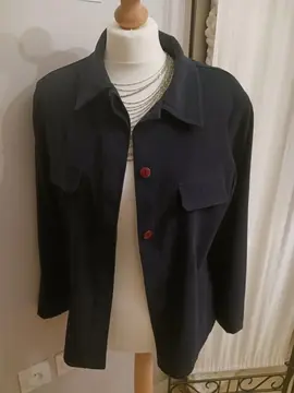 veste bleu marine suedine T44