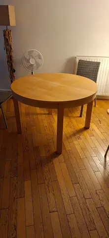 Table de salle à manger IKEA en bouleau ronde 120 Cm extensible, de 4 à 6/8 personnes