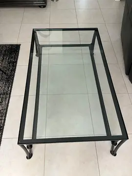 Table basse métal et verre - style contemporain