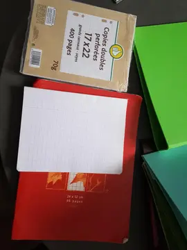 lot 4 classeurs et feuilles