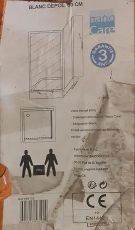 paroi de douche fixe