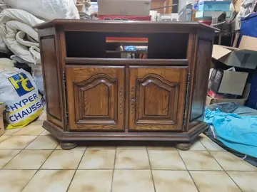 meuble angle télévision chêne