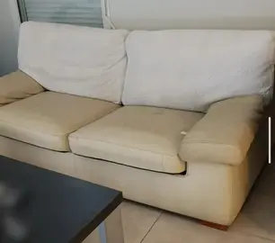 2 Canapés en cuir blanc