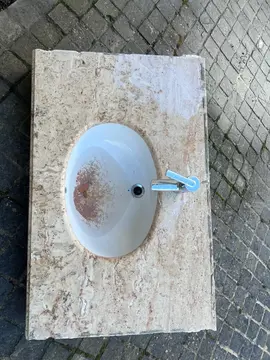 plan marbre + vasque + mitigeur