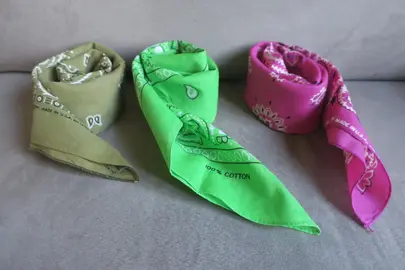 Lot de 3 BANDANAS pour cheveux, 100% coton Made in USA