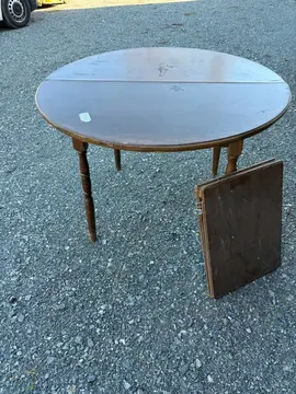 table bois 110 cm diamètre + rallonge de 40 cm