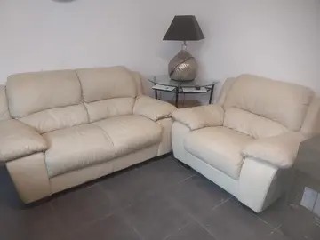 canapé 2 blanc et 1 place